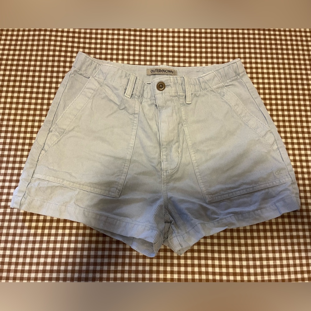 Outerknown Women's Sky Blue Cargo Shorts corduroy